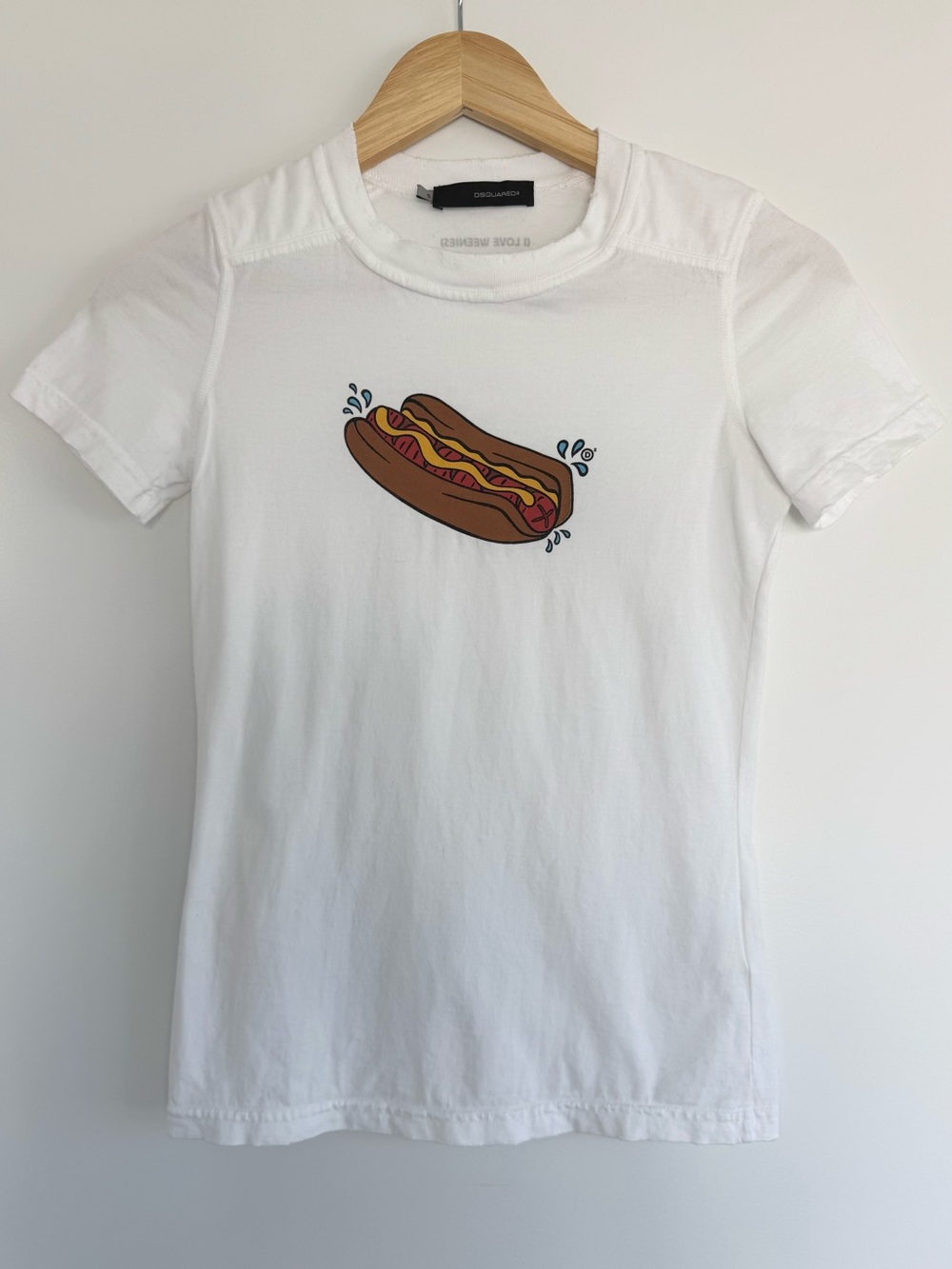 Dsquared2 Vintage S/S 2004 Graphic Hot Dog white tshirt